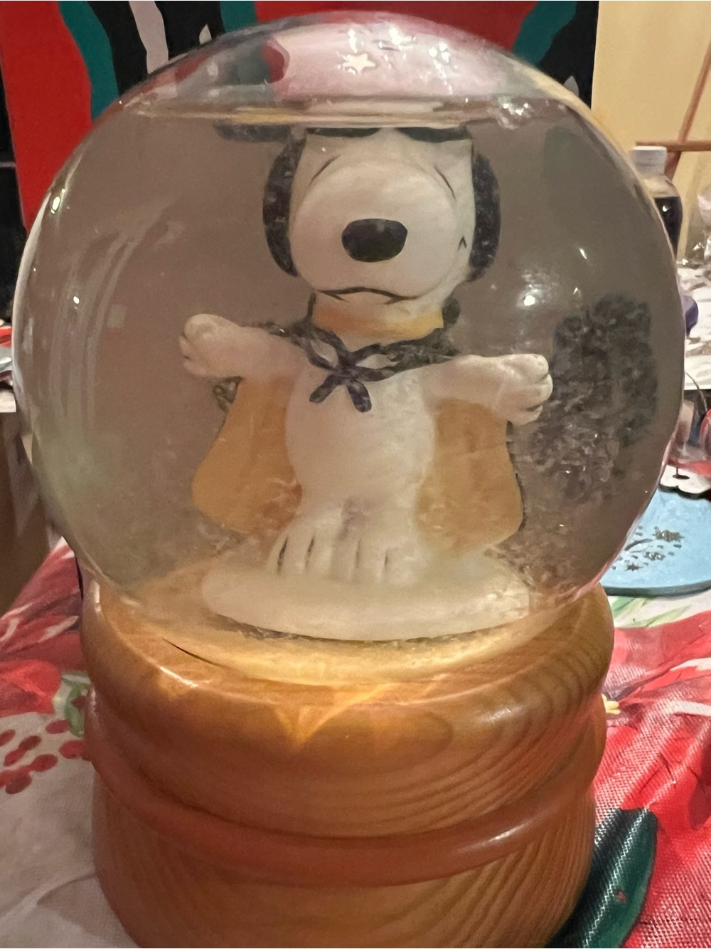 Peanuts Snoopy Snow Globe - White and Tan Home Accent
